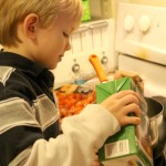 Kids in the Kitchen: Pouring Broth | SensiblySara.com
