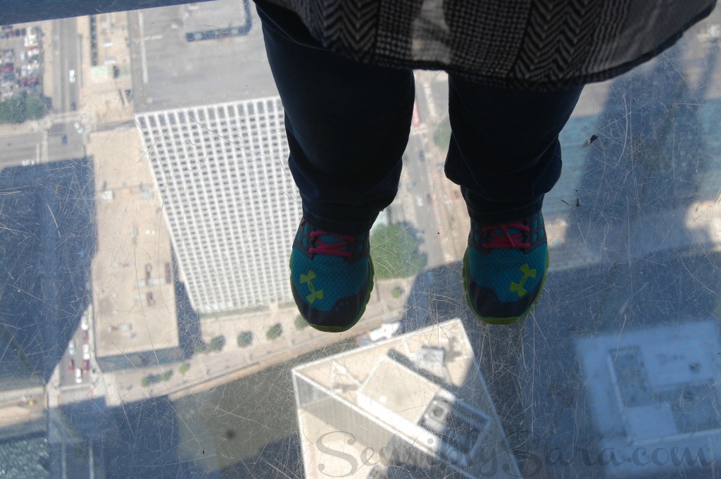 Sara's feet on the SkyDeck | SensiblySara.com