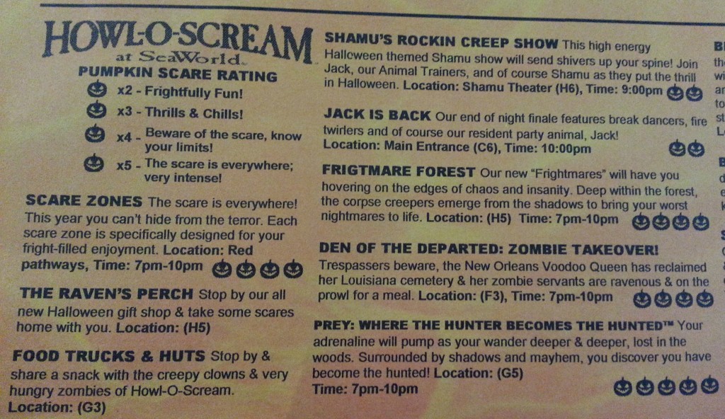 List of Howl-O-Scream Haunts