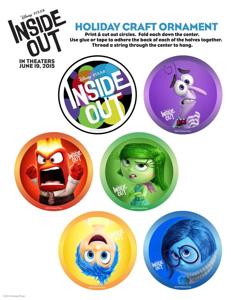 Inside Out Ornament Activity Sheet (4 pages)