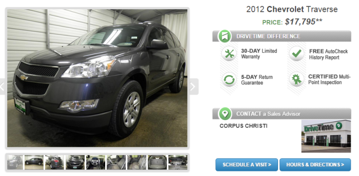 Chevy Traverse at Drive Time