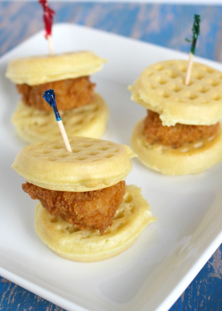 Mini Chicken and Waffles - Sweet Beginnings Blog