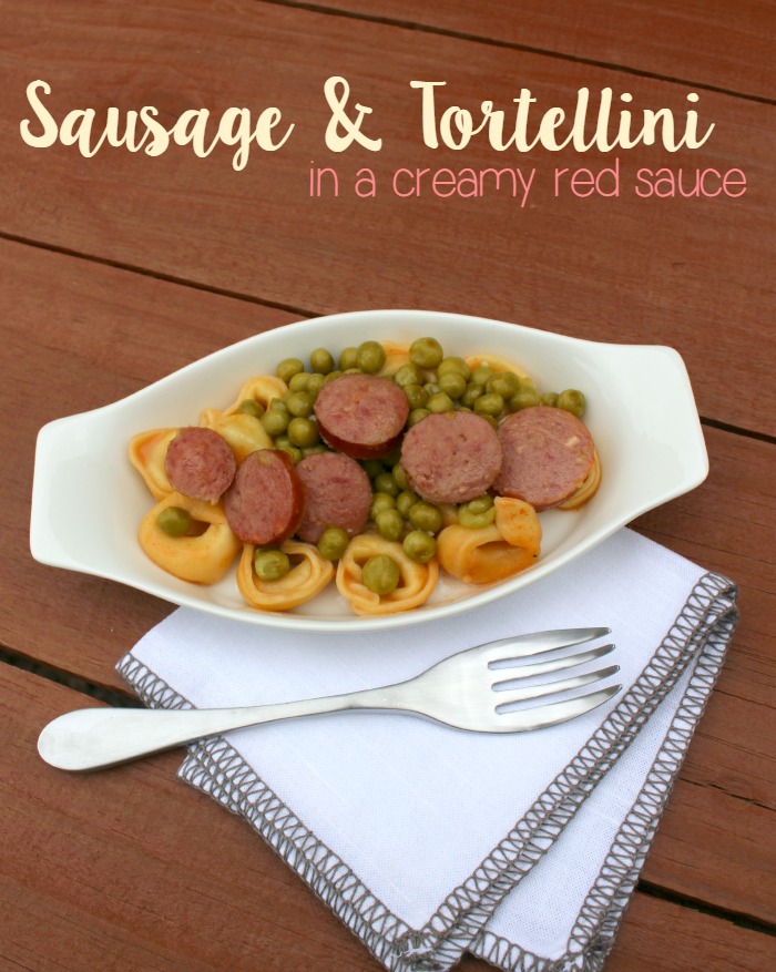 Sausage and Tortellini in a Creamy Red Sauce | SensiblySara.com