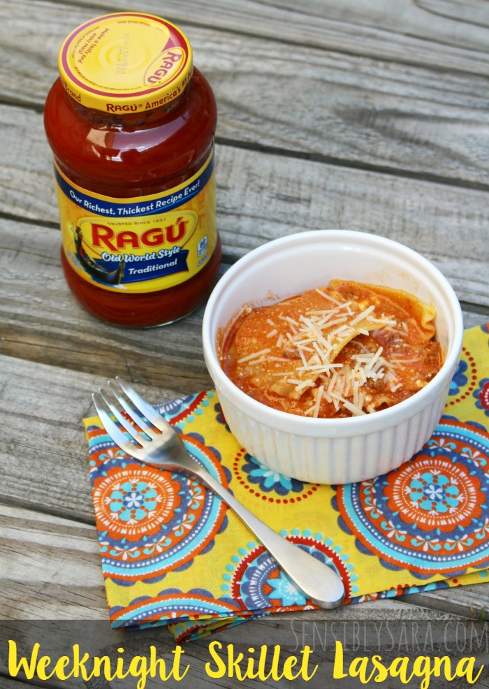 Kids in the Kitchen: Weeknight Skillet Lasagna with Ragú | SensiblySara.com