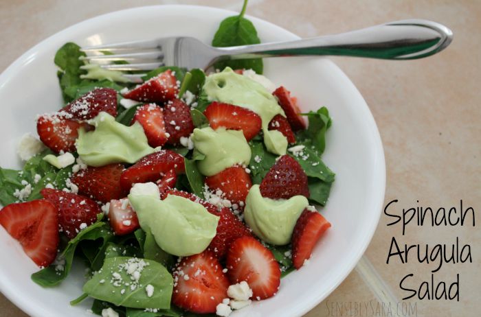 Spinach Arugula Salad Recipe | SensiblySara.com