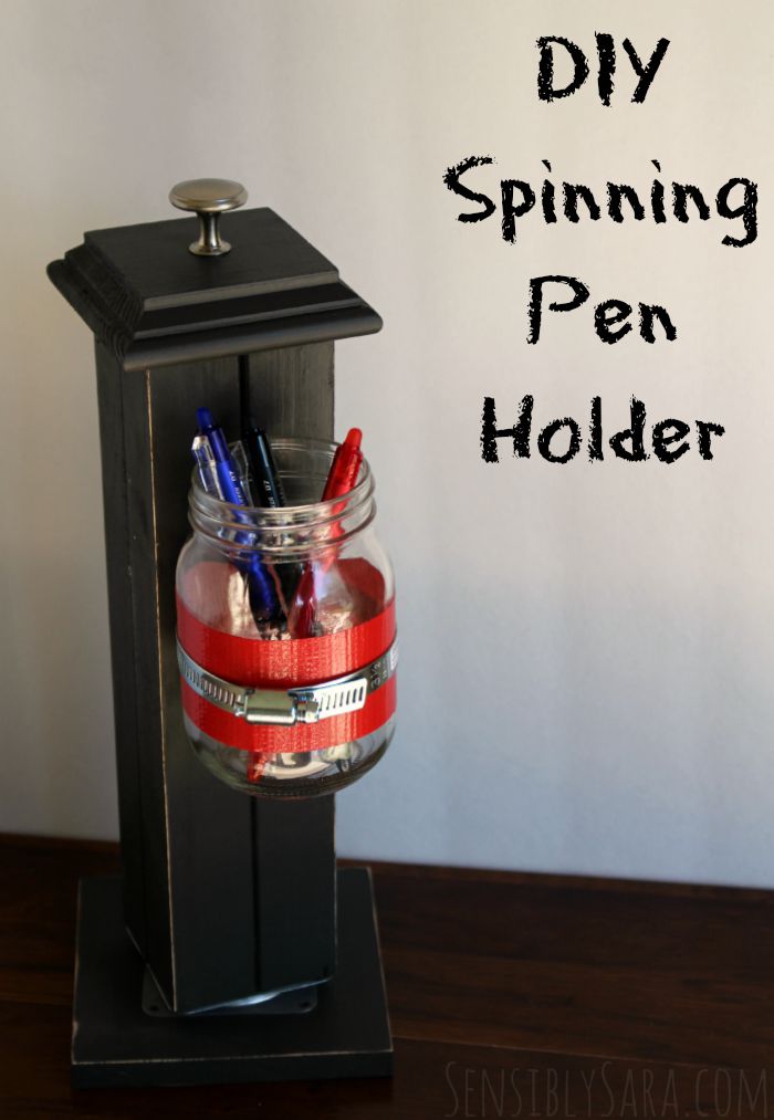DIY Spinning Pen Holder | SensiblySara.com