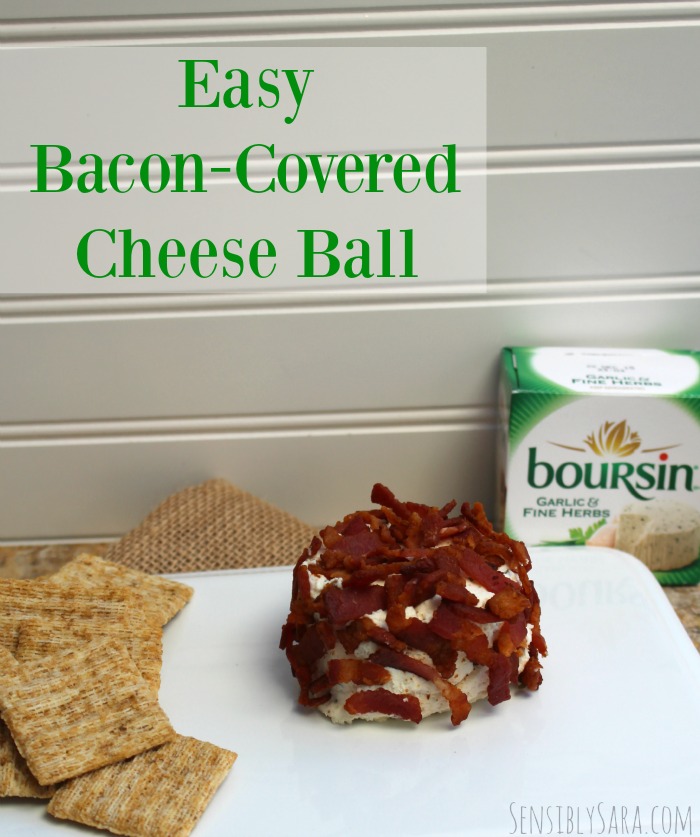 Easy Bacon Covered Cheese Ball | SensiblySara.com