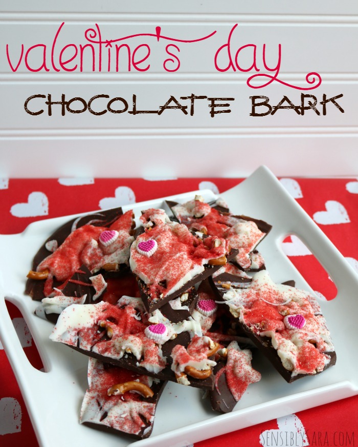 Valentine's Day Chocolate Bark | SensiblySara.com