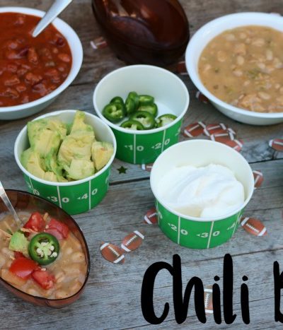 Progresso Chili and Toppings for a Chili Bar