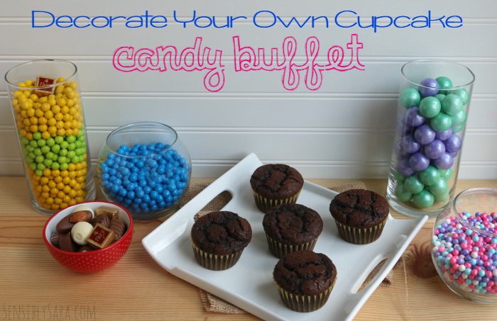Decorate Your Own Cupcake Candy Buffet | SensiblySara.com