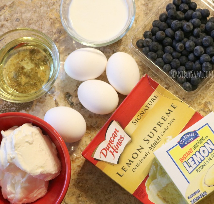 Ingredients for a Lemon Blueberry Cake | SensiblySara.com