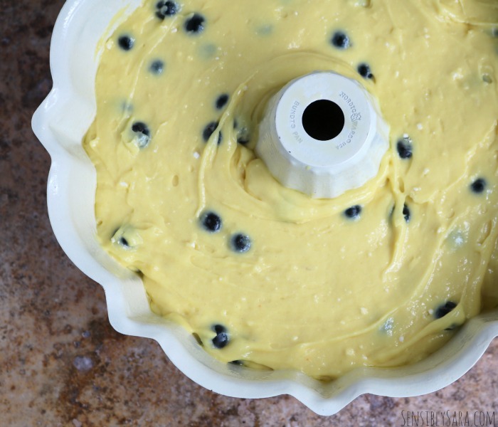 Lemon Blueberry Cake before Baking | SensiblySara.com