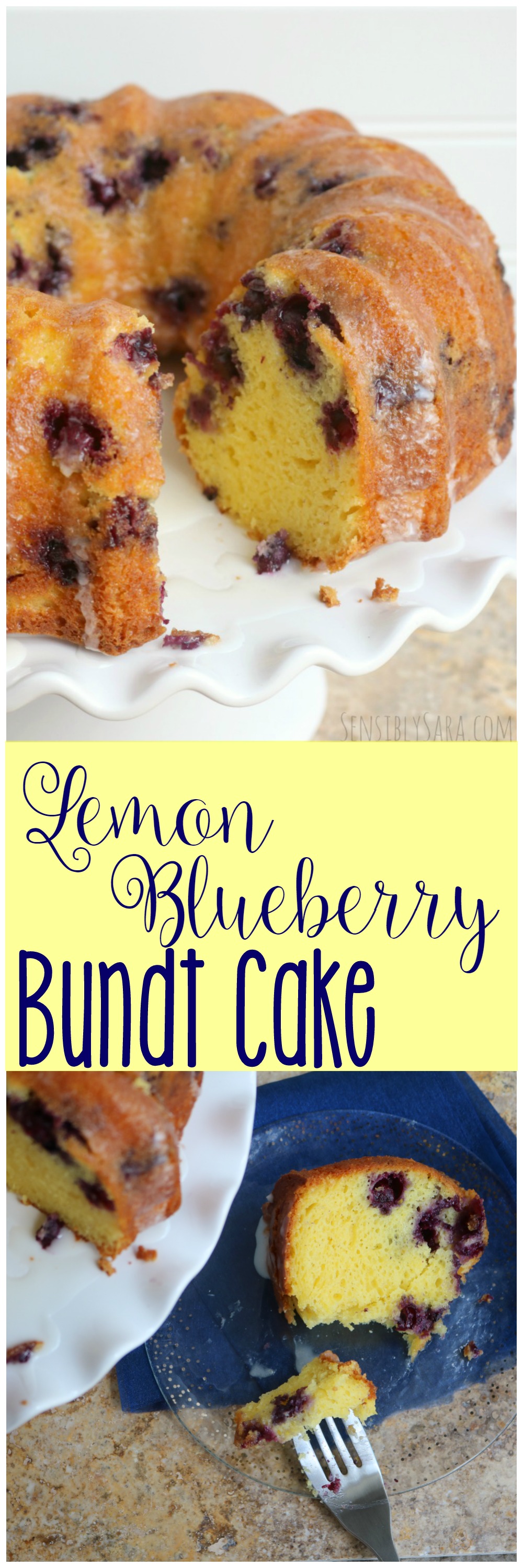 Lemon Blueberry Bundt Cake Recipe | SensiblySara.com