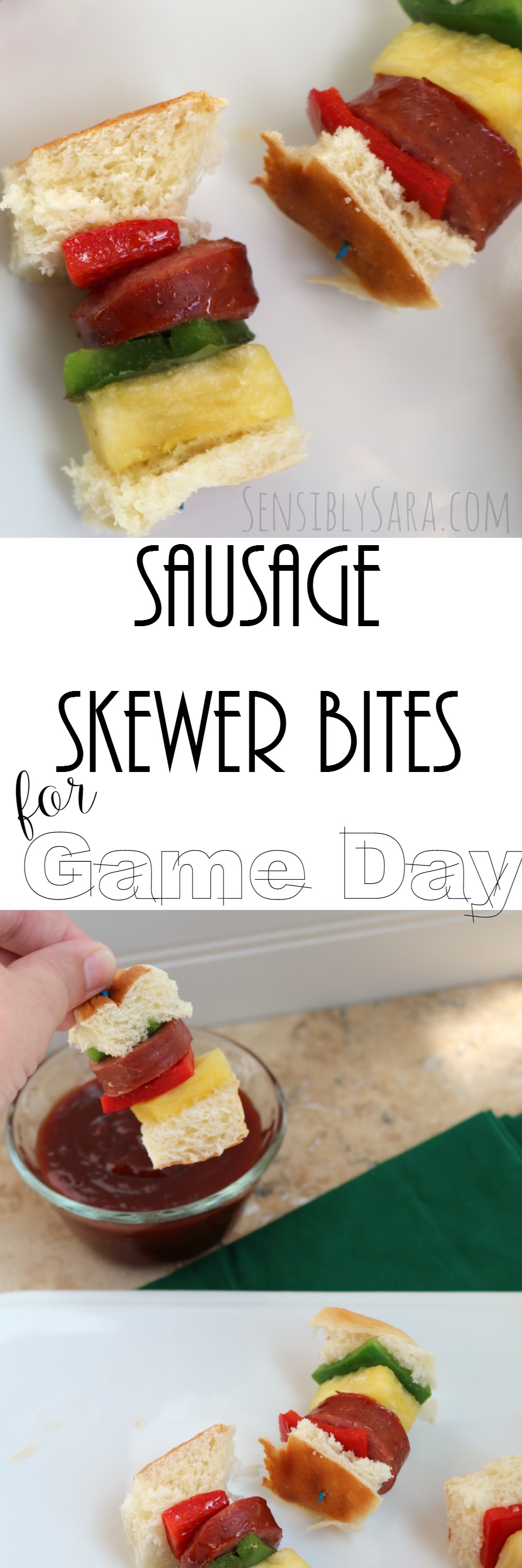 Sausage Skewer Bites with KING'S HAWAIIAN® | SensiblySara.com