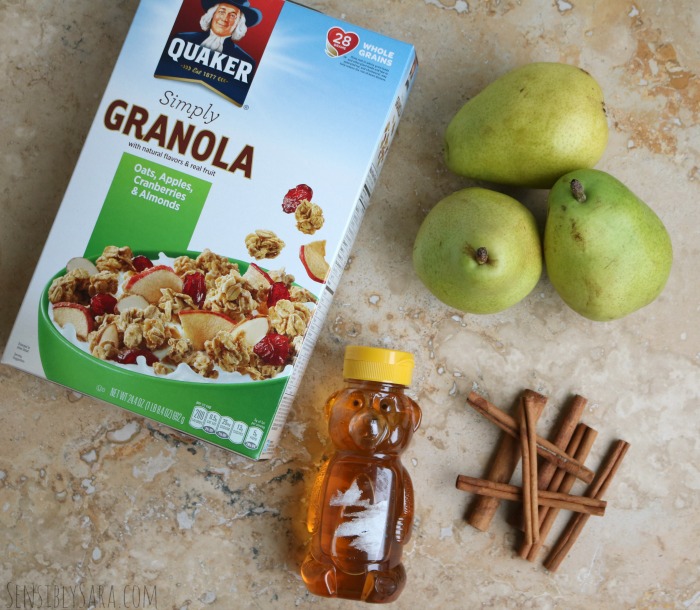 Baked Pears with Granola Snack | SensiblySara.com