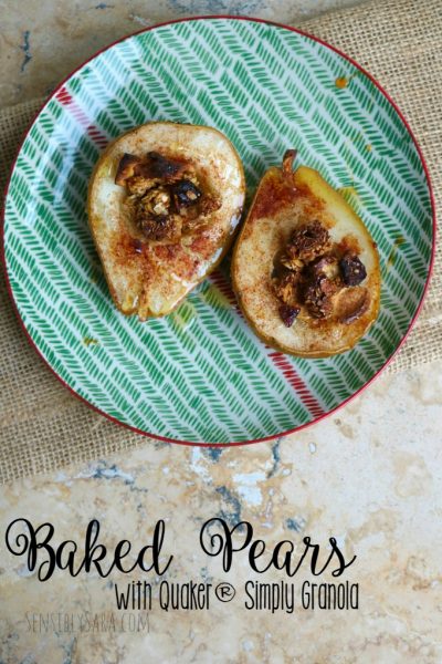 Baked Pears with Quaker® Simply Granola and Cinnamon Honey