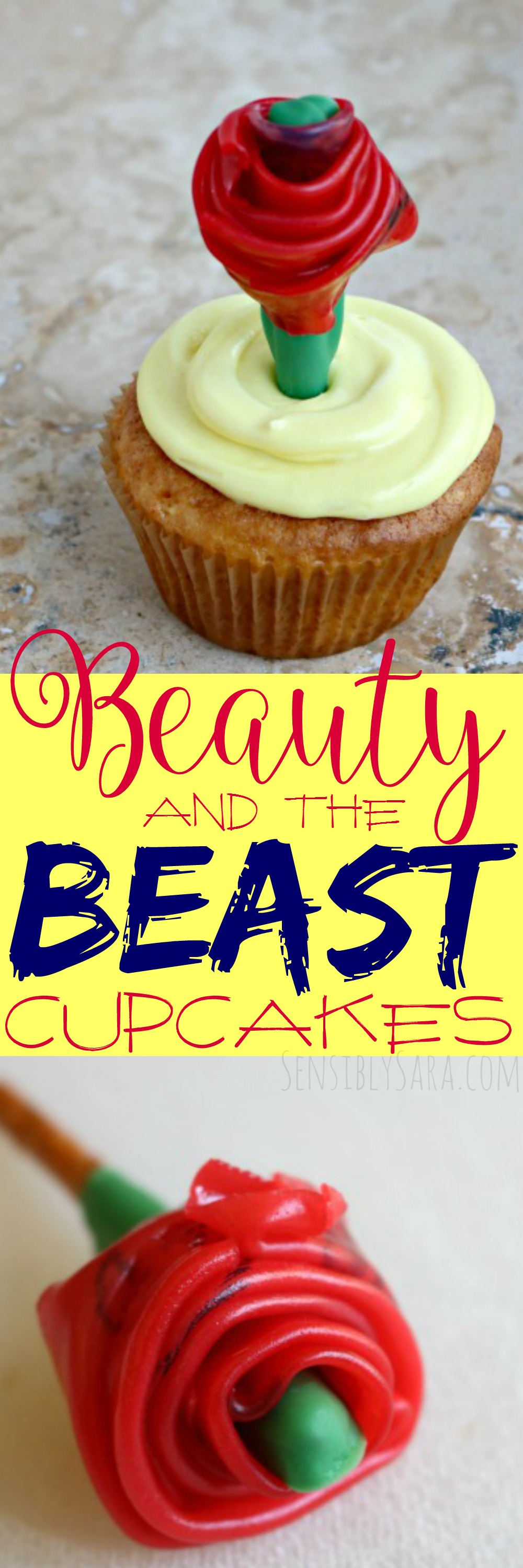 Beauty and the Beast Cupcakes | SensiblySara.com