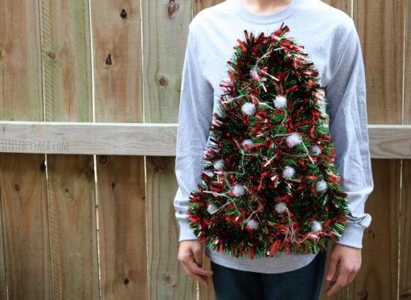 DIY: Ugly Christmas Sweater Idea - Tree with Working Lights