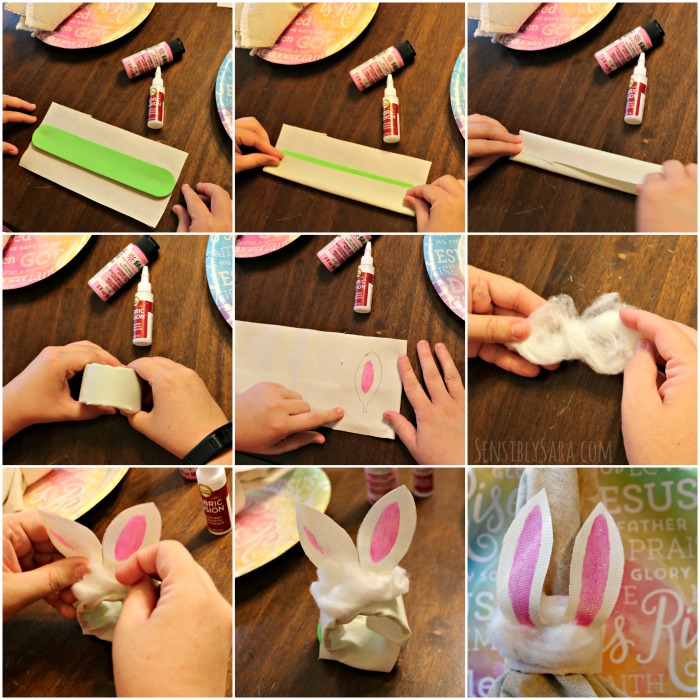 How to Make Bunny Napkin Rings | SensiblySara.com