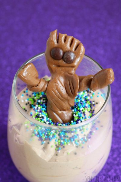 Tootsie Roll Baby Groot in a Cup Treats | SensiblySara.com