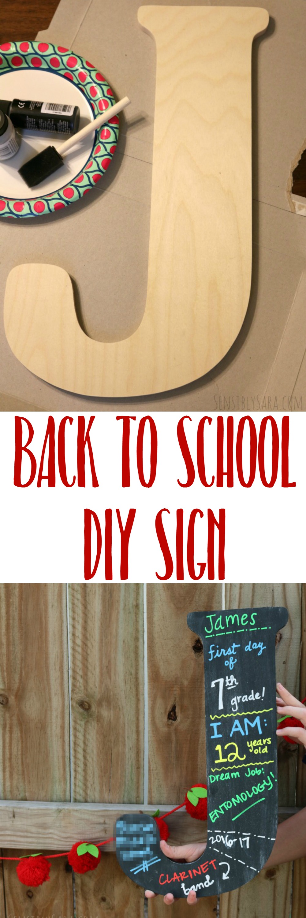 Chalkboard Back to School Sign | SensiblySara.com