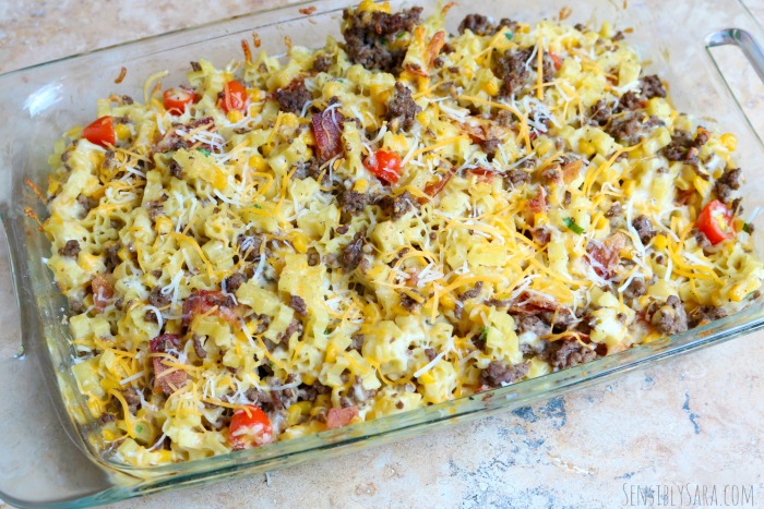 Cowboy Casserole Out of the Oven | SensiblySara.com