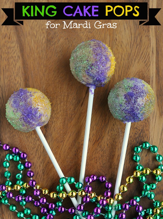 King Cake Pops Recipe for Mardi Gras | SensiblySara.com