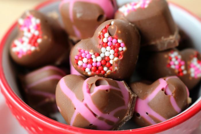 Chocolate Covered Peanut Butter Fluff Hearts | SensiblySara.com