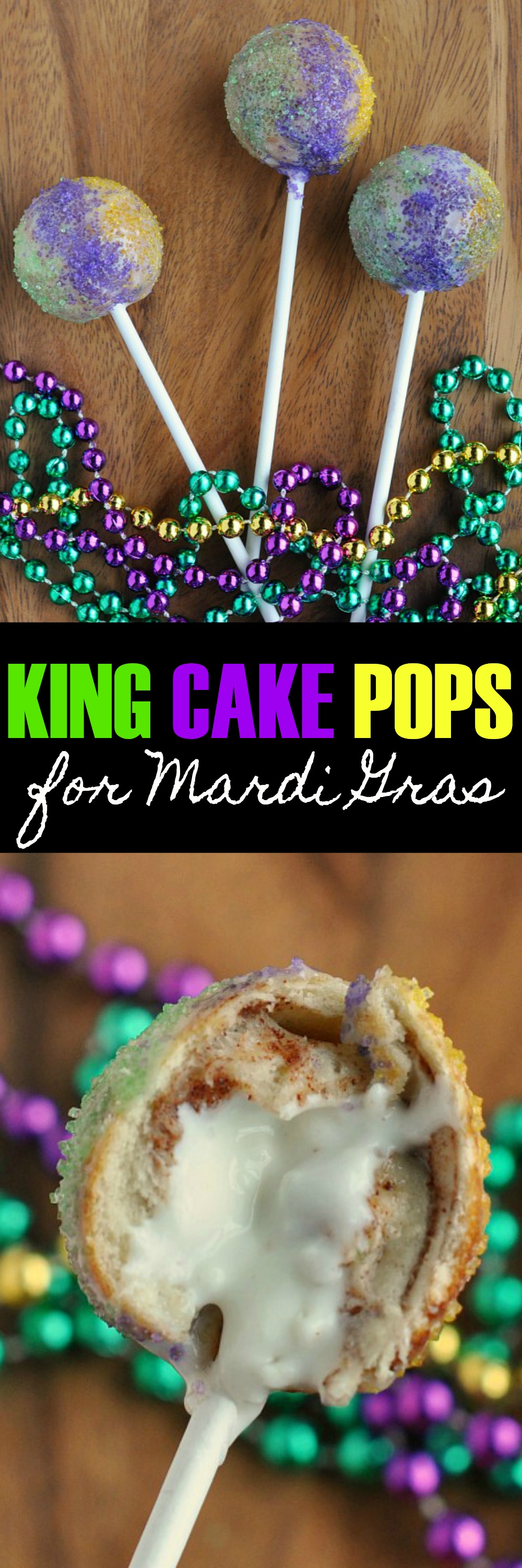 King Cake Pops for Mardi Gras | SensiblySara.com