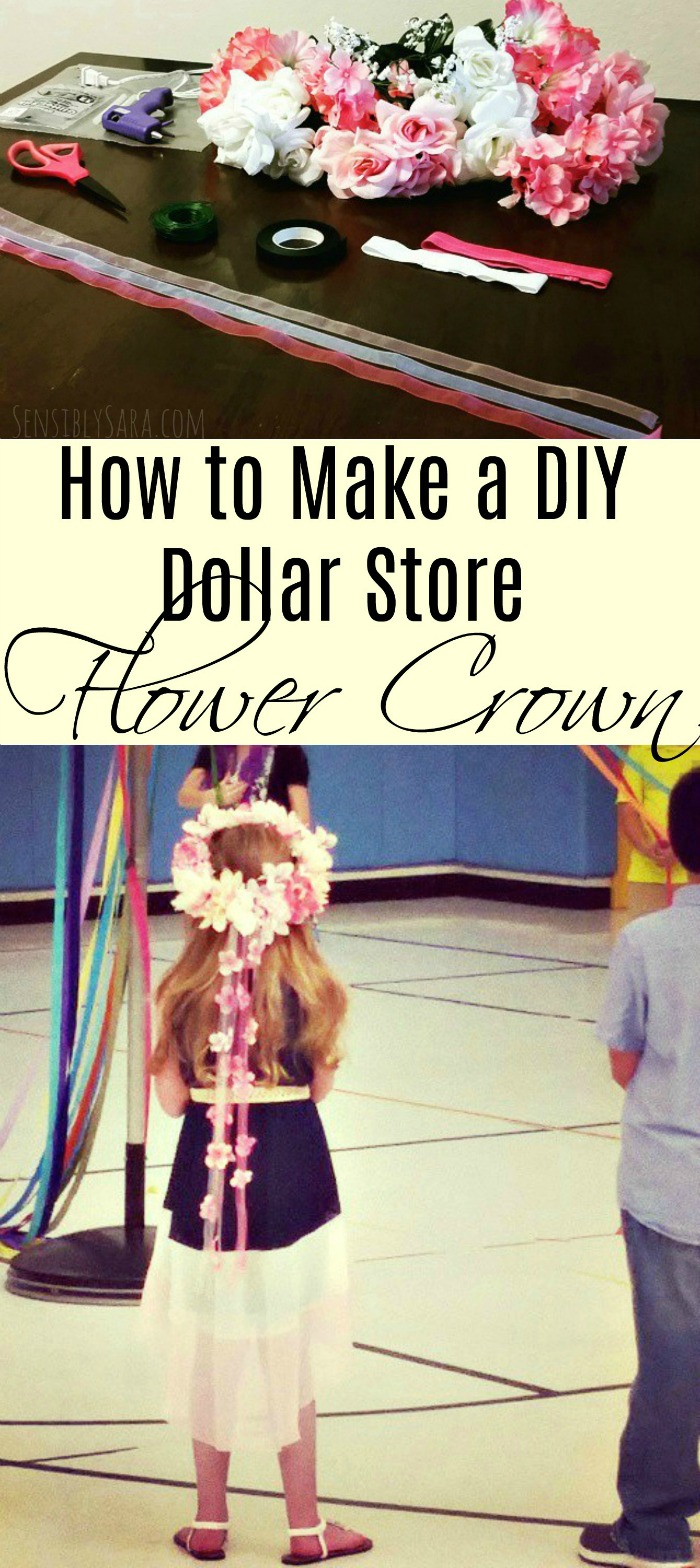 How to Make a Dollar Store DIY Flower Crown | SensiblySara.com