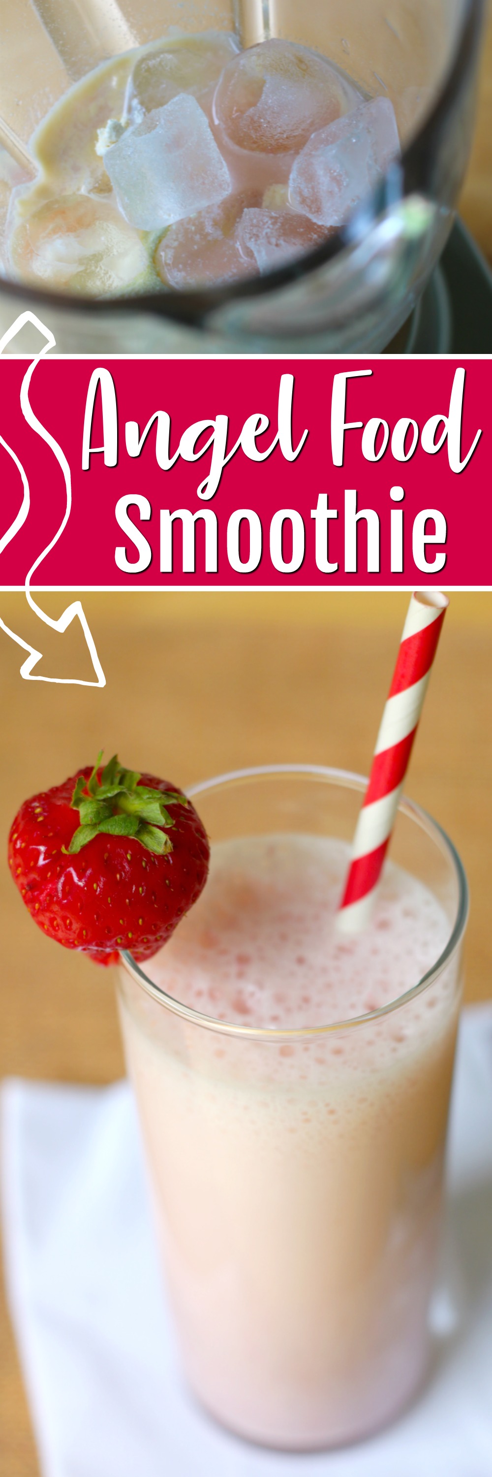 Angel Food Smoothie with Protein Powder | SensiblySara.com