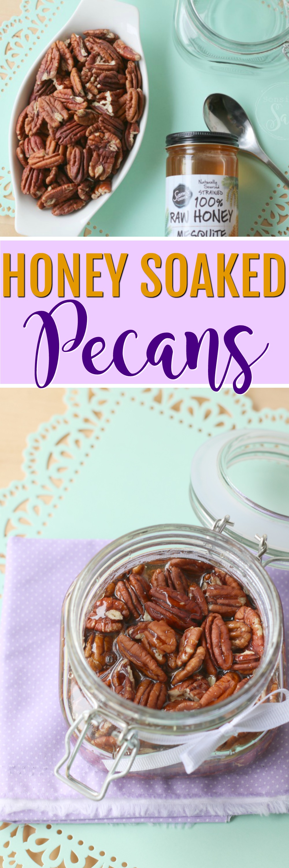 How to Make Honey Soaked Pecans - a Great Gift Idea! | SensiblySara.com