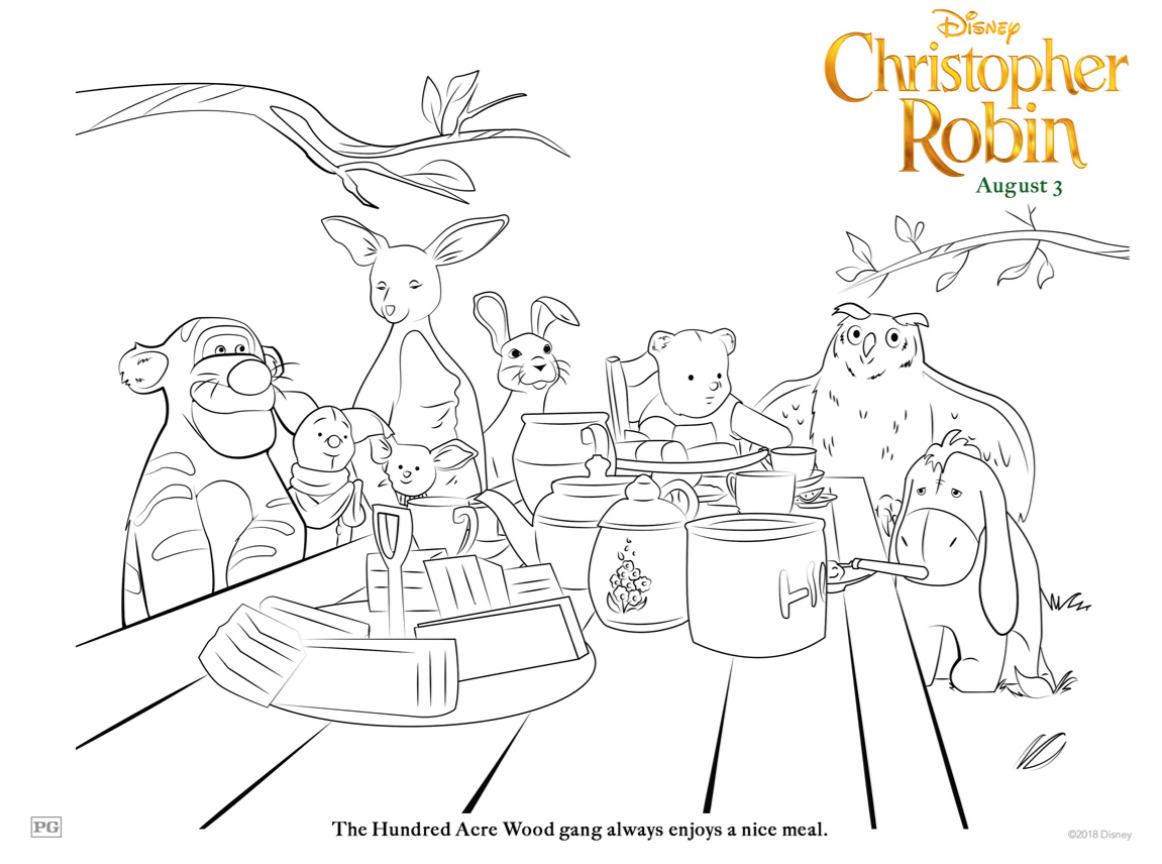 Hundred Acre Wood Printable Coloring Sheet