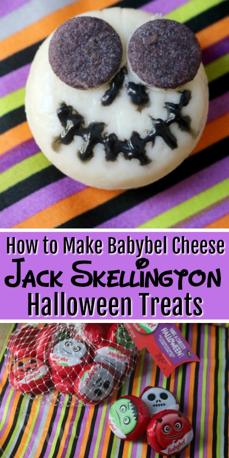 How to Make Babybel Cheese Jack Skellington Halloween Treats | SensiblySara.com