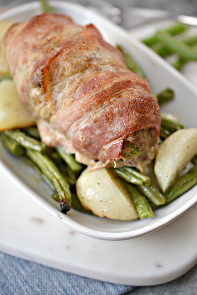 Bacon Wrapped Mini Meatloaf - a Low Carb Sheet Pan Meal | SensiblySara.com