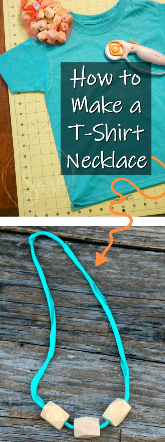 How to Make an Upcycled TShirt Necklace with Beads