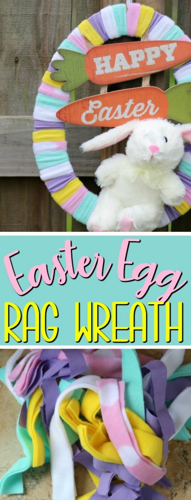 Easter Egg Rag Wreath | SensiblySara.com