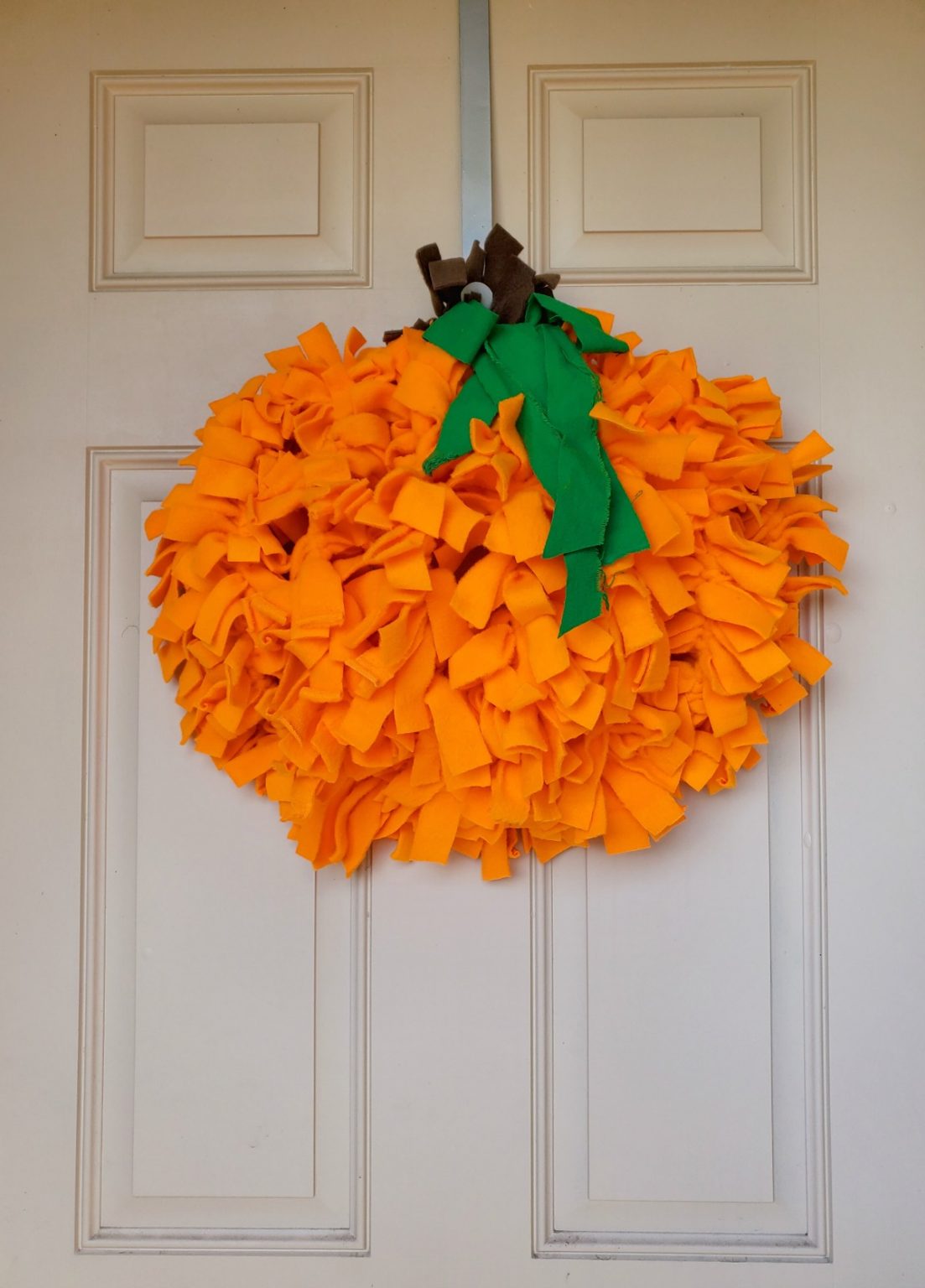 Pumpkin Shaped Rag Wreath for Fall a Craft Tutorial