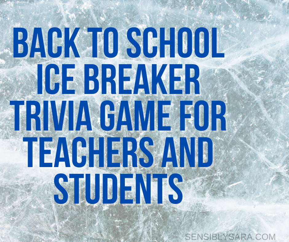 Back to School Ice Breaker Trivia Game for Teachers & Students